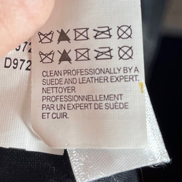 Lucky Brand Womens Black Goat Leather Moto Jacket Mixed Media Sm Cotton - Picture 8 of 14